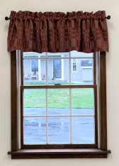 BAYBERRY WEAVE CRANBERRY/TAN VALANCE
